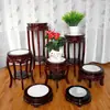 Estante de flores de madera antiguo estilo chino para sala de estar, estante redondo de madera de varias capas para plantas verdes de interior, bonsáis, para balcón