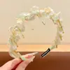 Faixa de Cabeça Floral Dentada Doce para Mulheres, Uso Diário ao Ar Livre, Faixa de Cabelo com Fita Superior de Caveira Alta, Prendedor de Cabelo Integrado, Acessório de Cabelo