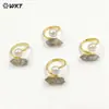 MPR065 anillo de mujer con diseño envolvente de cuarzo perlado brillante de lujo personalizado 18K joyería simple versátil