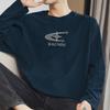 Camiseta de Manga Larga de Algodón Puro de Peso Pesado 260g para Hombre Estilo Nuevo 2026 Blanca de Corte Holgado Camiseta Base de Algodón