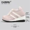 Zapatos de Entrenamiento Alemanes Invisibles para Aumentar la Altura Mujer 2026 Otoño Nuevos Versátiles Cómodos Zapatos de Plataforma Súper Bonitos Zapatos Rosas Acolchados