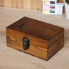 Libreta de madera vintage Zakka para guardar cosas, con cerradura y cierre, en caja de madera desgastada.
