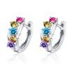 2022 Nuevo Diseño de Nicho Puente Arcoíris Exquisito Color Diamante Pequeño Arete Aro para la Oreja Pendientes Únicos de Color en Contraste