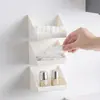 Caja de Almacenamiento para Montar en Pared, Estante de Almacenamiento sin Taladro para Puerta de Gabinete de Baño y Cocina, Caja Organizadora para Labiales y Cosméticos de Baño