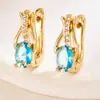 Pendientes cruzados Shein nuevos de cristal color rojo granate ovalado con detalles en dorado champagne para mujer, accesorios de moda elegantes y sencillos