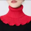 Bufanda de Punto para Mujer Transfronteriza Calentador de Cuello de Lana Cuello Falso Protector de Cuello Envoltura para el Cuello Chal Pequeño Calentador para Suéter Otoño e Invierno