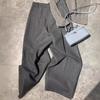 Super recomendo! Calça de terno de perna larga de malha de caxemira e pelúcia de cintura alta cinza escuro, novidade outono e inverno de 2024