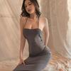 Ropa Interior Sexy Espalda Descubierta Cadera Expuesta Envolvente de Cadera Bidireccional Vestido Extra Largo Cubre Pecho Sexy Longitud de Tubo Seda de Hielo Pijamas Sexy Suéter Corto