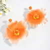 Brincos de Flor Exagerados de Moda Transfronteiriça, Estilo Boêmio de Férias, Brincos Elegantes de Pétalas, Brincos de Estilo Verão para Mulheres