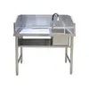 Mesa para matar pescado de acero inoxidable, banco de trabajo para matar pescado de supermercado comercial, mesa de sacrificio de hotel, mesa de lavado de cocina, mesa de procesamiento de mariscos