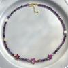 Nuevo Collar Hecho a Mano con Cuentas para Mujer Primavera/Verano 2026, Cadena para Clavícula Gargantilla con Diseño Romántico de Cielo Estrellado Morado de Nicho