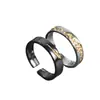 Anel Masculino Banhado a Prata Novo Banhado a Ouro High-end Preto e Dourado Design de Nicho Marca Tendência Anel de Dedo Masculino Aberto