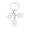 Llavero con colgante de mariposa y bolígrafo hueco creativo de moda, recuerdo turístico, joyería popular transfronteriza europea y americana.