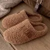 Pantuflas Peludas de Celebridad de Internet para Mujer, Pantuflas de Algodón de Moda para Invierno al Aire Libre, Pantuflas de Felpa Cálidas con Suela Gruesa Antideslizante para Mujer