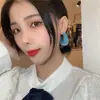 Pendiente de Oreja Peludo con Aguja de Plata 925 Otoño e Invierno Joyería de Oreja Peluda Linda Versátil Elegante Exagerado Pendientes de Celebridad de Internet Pendientes Mujer