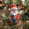 Decoración Navideña Colgante de Acrílico 2D de Santa Claus Retro Transfronteriza Mini Muñeco Adorno Colgante Navideño