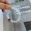 2025 Novo Pulseira de Cristal Morango Imitação Gelo Picado Estilo Simples Moda Cool Nicho Versátil Pulseira Simples para Mulheres