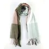 Venda Quente Outono e Inverno Cachecol de Cashmere Sintético com Padrão Xadrez Grande Nova Moda Simples Protetor de Pescoço Cachecol de Pescoço Quente à Prova de Poeira