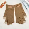 Luvas de algodão compatíveis com tela sensível ao toque para homens, quentes de inverno, forradas com fleece, lã tricotada grossa, adequadas para ciclismo, unissex, luvas à prova de frio