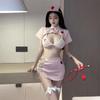 Lencería Sexy Sexy Dulce Encaje con Cordones Especia Falda de Cadera Traje de Enfermera Uniforme Tentador Deseo Puro Pijama Sin Viento
