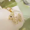Aogu Colar com Pingente de Animal Zircônia Banhado a Ouro 18K Moda Fofo Venda Quente Transfronteiriça Corrente de Clavícula Versátil Nicho