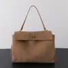 Bolsa Tote de Couro Bovino Fosco de Alto Brilho para Outono e Inverno para Mulheres, Bolsa de Ombro para o Dia a Dia de Grande Capacidade, Bolsa de Ombro de Couro Genuíno de Alta Qualidade