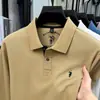 Camisa Polo Masculina Manga Longa com Padrão Hexagonal Paul 100% Algodão Puro, Nova Coleção Outono 2026, Camiseta Casual Masculina com Gola Reversível