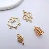 Ouro Cobre Banhado Preservador de Cor Múltiplo Pendurado Nuvem Auspiciosa Floco de Neve Poroso Etiqueta DIY Estilo Antigo Grampo de Cabelo Pingente de Borla Material de Pingente