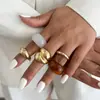 Joyería Transfronteriza Europea y Americana Ins Metal Brillo Gota de Agua Anillo de Abrazo Simple Combinación Aleatoria Anillo Liso Anillo Anillo