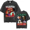 Camiseta Vintage Lavada Playboi Carti I Am Music Logo Apotheosis Ken Carson Narcissist Tour