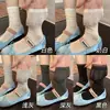Calcetines miu de lunares grises para mujer, calcetines de media pantorrilla, verano, finos, algodón puro, encaje, lunares, estilo ballet para niña, calcetines largos de burbuja