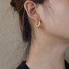 Pendientes geométricos simples con temperamento exagerado de Europa y Estados Unidos, pendientes de mujer, pendientes de acero de titanio chapados en oro de 18 quilates, joyería al por mayor