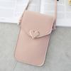 Nuevo Bolso Bandolera con Cierre Transparente con Pantalla Táctil para Teléfono Móvil para Mujer Retro Estudiante Color Puro Hebilla Cartera Ranura para Tarjetas Teléfono Móvil