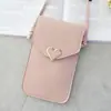 Nova bolsa transversal transparente com tela sensível ao toque para celular, carteira com fivela de cor sólida, porta-cartões, celular, estilo retrô para estudantes