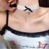 Pure Desire Girl ~ Lace Love Bow Colar Luz Luxo Nicho Gargantilha Pescoço Cadeia Suave Elegante Acessórios Mulheres
