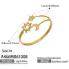 Anillo Abierto de Flor 3D con Circonia Multibrillante Acero Inoxidable Chapado en Oro de 18 Quilates Exquisito Temperamento Joyería Portátil para el Día a Día para Mujeres