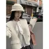 Tiro Real~Estilo Orejas de Conejo Primavera y Verano Lazo Suave Camisa Versátil de Manga Larga Con Capa Superior Ropa para Mujer
