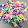Cuentas Redondas de Agujero Grande de 6-16 mm Color Macarrón Cuentas Acrílicas Materiales para Manualidades DIY para Niños Cuentas Sueltas de Color Caramelo