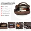 Bolsa de Ombro Masculina de Couro Bovino de Primeira Camada de Alta Qualidade, Bolsa Transversal Casual Retrô, Bolsa de Ombro Masculina Portátil Tendência para Viagem