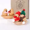 Pato de Madera Maciza Decoración para el Hogar Cálidos y Creativos Adornos de Pared, Escritorio, Ventana Lindos Regalos de Navidad