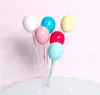 Cartão de enfeite de bolo de balão pequeno colorido para festa de aniversário infantil decoração de mesa de sobremesa balão de cor de doce bandeira de balão