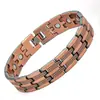 Venta Caliente Transfronteriza de Moda Retro Pulsera Ancha de Doble Línea Completamente Magnética Pulsera de Cobre Rojo Antiguo Iones Negativos Venta al por Mayor de Fábrica