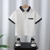 Camisas Polo de Manga Curta Bonitas para Meninos Verão Infantil Médio e Grande Infantil 2025 Novas Camisetas de Meia Manga de Verão Camisetas de Meninos
