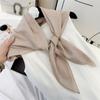 Moda Color Sólido Suave Transpirable Algodón Natural Arrugado Tacto 90 Bufanda Cuadrada Textura Fina Plisada Ligeramente Elástica Pañuelo para la Cabeza de Mujer Bufanda de Seda