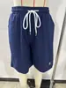 2026 Amazon Nuevos Pantalones Cortos Bermuda Casuales de Color Sólido Ajuste Holgado para Hombre de Algodón y Lino con Cordón Pantalones Cortos de Playa