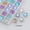 Dongzhou Crystal 10*10 Quadrado Grosso Flor de Gelo Strass Cor Mista de Alta Qualidade Strass Gelo Triturado Cintilante Decorações Redondas e Quadradas para Nail Art