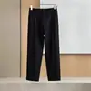Calça casual preta para atacado transfronteiriço masculina tendência primavera outono toque de alta qualidade cleanfit bordado perna reta solta curva calças