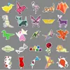 50 pegatinas de origami de dibujos animados creativas para DIY, impermeables, decorativas para funda de teléfono móvil, computadora, libros de mano, papelería, pegatinas al por mayor