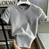 Camiseta Feminina Manga Curta Gola Redonda, Verão 2026 Nova Slim-Fit Camada Base Cor Sólida Manga Meia Mão Top Tendência
