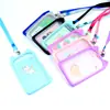 Portatarjetas de silicona con cordón, tarjeta de comedor de estudiante, cubierta protectora, insignia, autobús, metro, exposición, tarjeta de trabajo, portatarjetas de campus, venta al por mayor